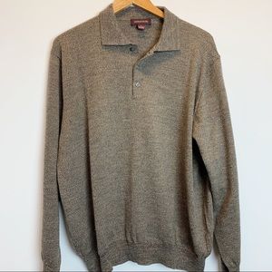 John W. Nordstrom merino wool sweater polo italian